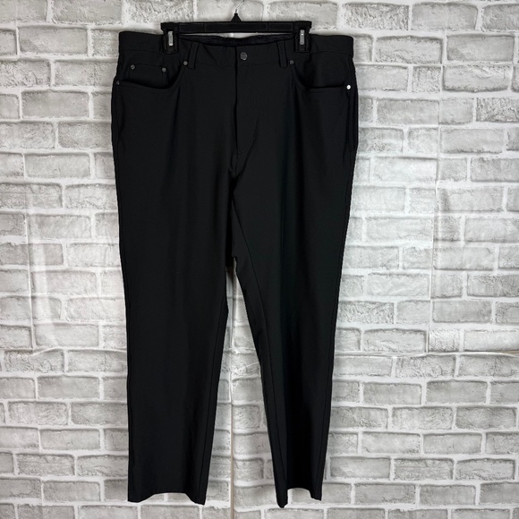 Greg Norman The Ultimate 5 Pocket Solid Black Casual Stretch Golf Pants 38 x 29 - Picture 1 of 9